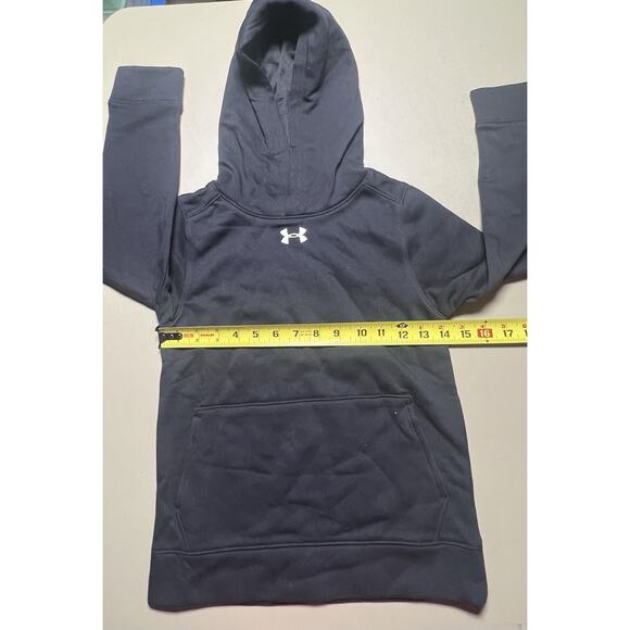 Under Armour Loose Hustle Fleece Hoody Boys YSM Black - Picture 6 of 8